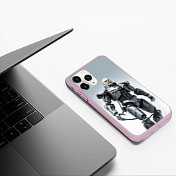 Чехол iPhone 11 Pro матовый Cyber Lenin - ai art, цвет: 3D-розовый — фото 2