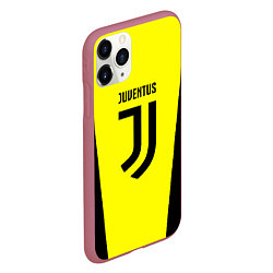 Чехол iPhone 11 Pro матовый Juventus sport geometry yellow, цвет: 3D-малиновый — фото 2