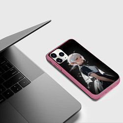 Чехол iPhone 11 Pro матовый Сильфиетта из Реинкарнации безработного, цвет: 3D-малиновый — фото 2