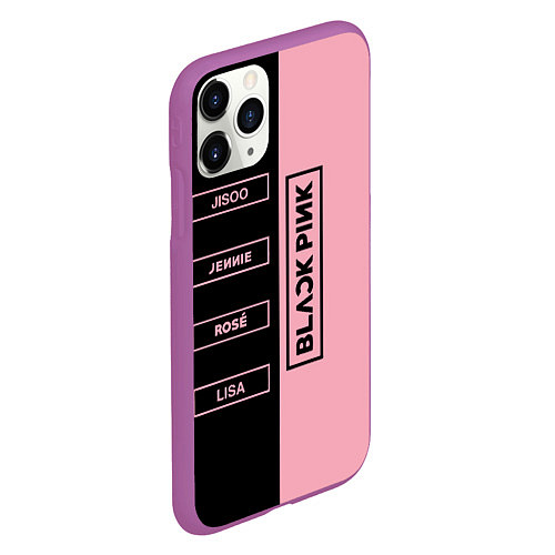 Чехол iPhone 11 Pro матовый Blackpink южнокорейская группа / 3D-Фиолетовый – фото 2