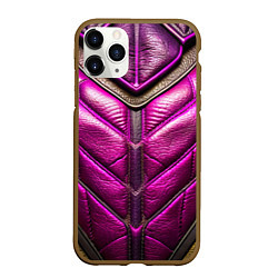 Чехол iPhone 11 Pro матовый Текстурная кожа в космическом стиле, цвет: 3D-коричневый