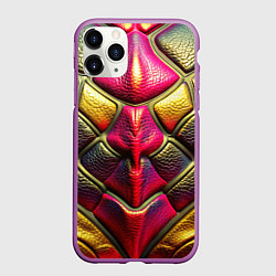 Чехол iPhone 11 Pro матовый Объемная текстурная кожа, цвет: 3D-фиолетовый