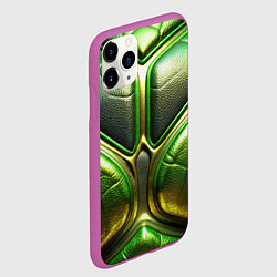 Чехол iPhone 11 Pro матовый Объемная зеленая текстурная кожа, цвет: 3D-фиолетовый — фото 2