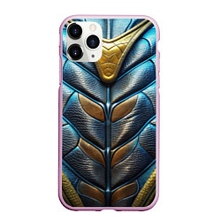Чехол iPhone 11 Pro матовый Объемная синяя текстурная кожа, цвет: 3D-розовый