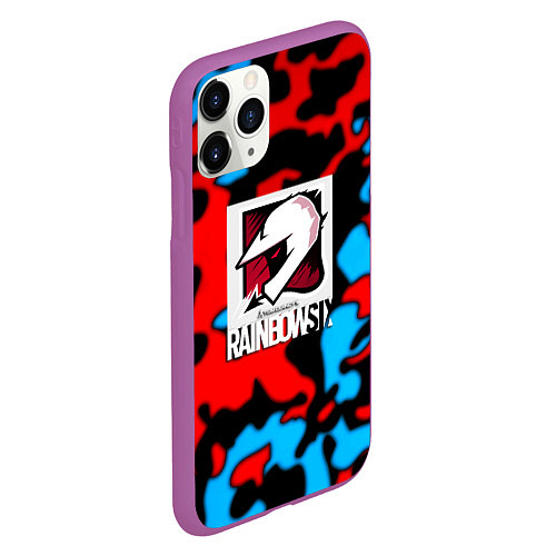 Чехол iPhone 11 Pro матовый Rainbow six камуфляж / 3D-Фиолетовый – фото 2