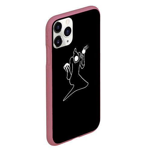 Чехол iPhone 11 Pro матовый Kizaru white logo / 3D-Малиновый – фото 2