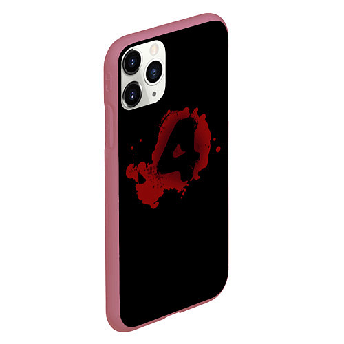 Чехол iPhone 11 Pro матовый Left 4 Dead logo красный / 3D-Малиновый – фото 2