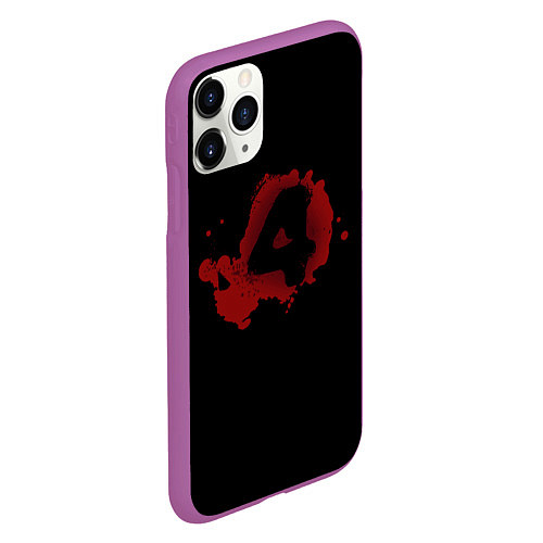 Чехол iPhone 11 Pro матовый Left 4 Dead logo красный / 3D-Фиолетовый – фото 2