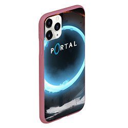 Чехол iPhone 11 Pro матовый Portal logo game, цвет: 3D-малиновый — фото 2