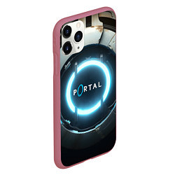 Чехол iPhone 11 Pro матовый Portal logo game, цвет: 3D-малиновый — фото 2