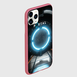 Чехол iPhone 11 Pro матовый Portal logo game, цвет: 3D-малиновый — фото 2
