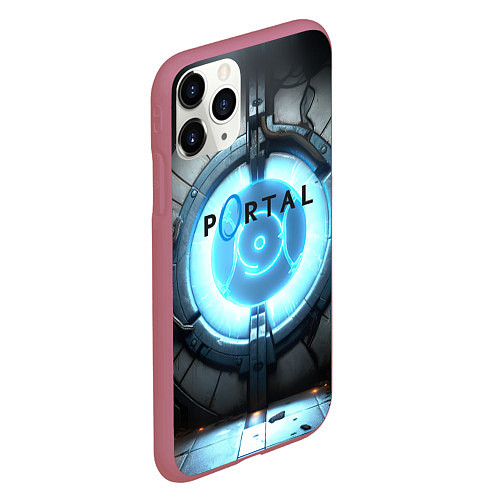 Чехол iPhone 11 Pro матовый Portal logo game / 3D-Малиновый – фото 2