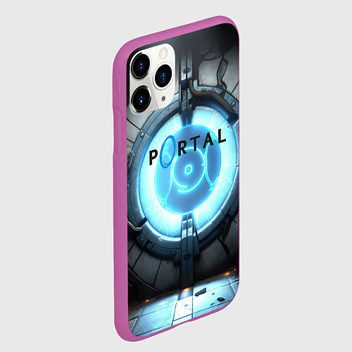 Чехол iPhone 11 Pro матовый Portal logo game / 3D-Фиолетовый – фото 2