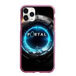 Чехол iPhone 11 Pro матовый Portal логотип игры, цвет: 3D-малиновый