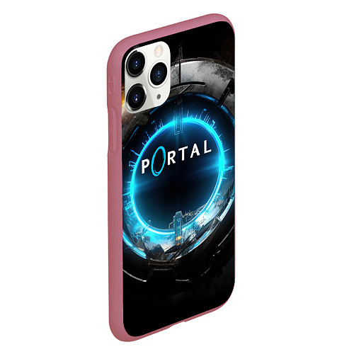 Чехол iPhone 11 Pro матовый Portal логотип игры / 3D-Малиновый – фото 2