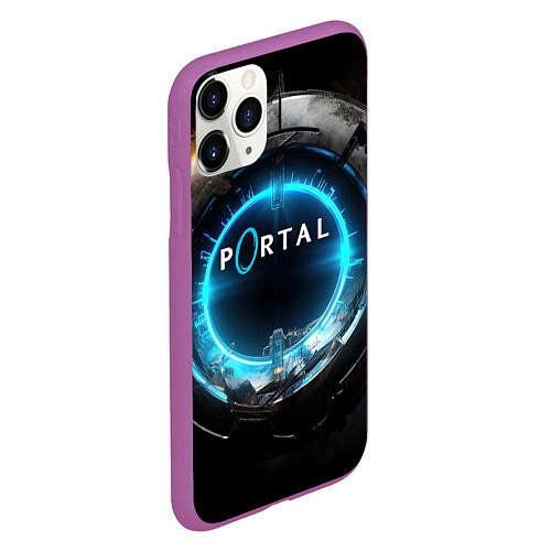 Чехол iPhone 11 Pro матовый Portal логотип игры / 3D-Фиолетовый – фото 2