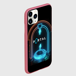 Чехол iPhone 11 Pro матовый Portal neon style logo, цвет: 3D-малиновый — фото 2