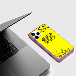 Чехол iPhone 11 Pro матовый PUBG текстура геймер, цвет: 3D-фиолетовый — фото 2