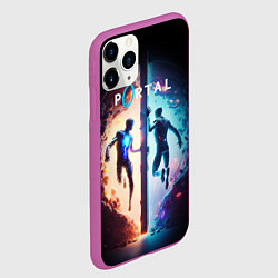 Чехол iPhone 11 Pro матовый Portal люди в прыжке, цвет: 3D-фиолетовый — фото 2