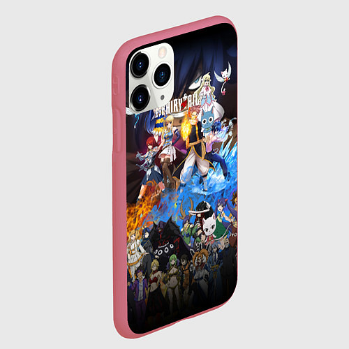 Чехол iPhone 11 Pro матовый Фейри Тейл / 3D-Малиновый – фото 2
