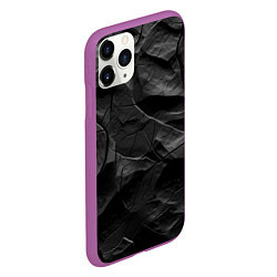 Чехол iPhone 11 Pro матовый Текстура темной скалы, цвет: 3D-фиолетовый — фото 2