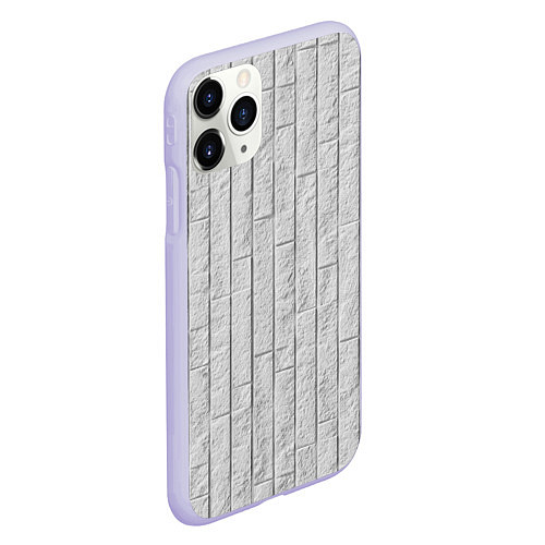 Чехол iPhone 11 Pro матовый Текстура серого камня / 3D-Светло-сиреневый – фото 2