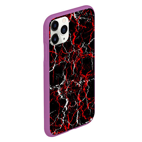 Чехол iPhone 11 Pro матовый Абстрактная текстура мраморного вида / 3D-Фиолетовый – фото 2