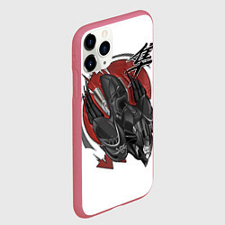 Чехол iPhone 11 Pro матовый Suzuki Hayabusa сокол, цвет: 3D-малиновый — фото 2