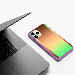 Чехол iPhone 11 Pro матовый Фисташковый комбинированный градиент, цвет: 3D-фиолетовый — фото 2