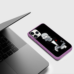 Чехол iPhone 11 Pro матовый Homer - the godfather, цвет: 3D-фиолетовый — фото 2