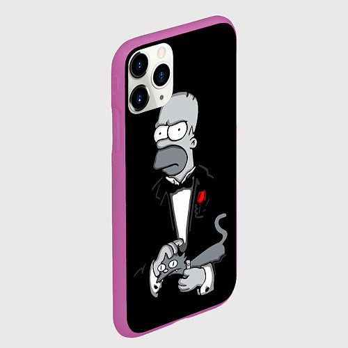 Чехол iPhone 11 Pro матовый Homer - the godfather / 3D-Фиолетовый – фото 2