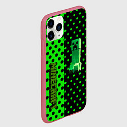 Чехол iPhone 11 Pro матовый Minecraft creeper pattern, цвет: 3D-малиновый — фото 2