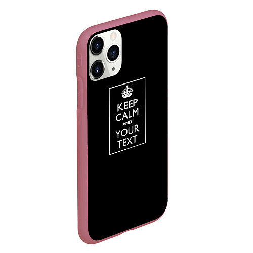 Чехол iPhone 11 Pro матовый Keep calm and text / 3D-Малиновый – фото 2