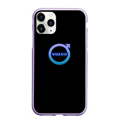 Чехол iPhone 11 Pro матовый Volvo neon logo, цвет: 3D-светло-сиреневый