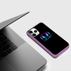 Чехол iPhone 11 Pro матовый Honda neon logo, цвет: 3D-фиолетовый — фото 2
