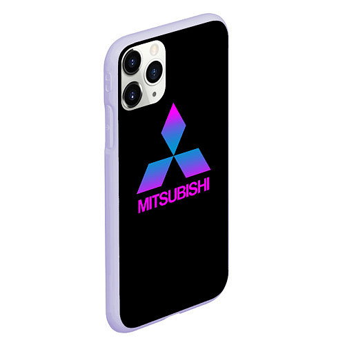 Чехол iPhone 11 Pro матовый Mitsubishi gradient / 3D-Светло-сиреневый – фото 2