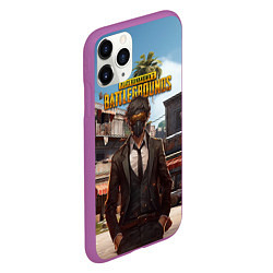 Чехол iPhone 11 Pro матовый PUBG персонаж в маске, цвет: 3D-фиолетовый — фото 2