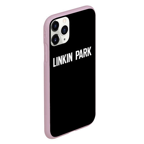 Чехол iPhone 11 Pro матовый Linkin park rock white / 3D-Розовый – фото 2