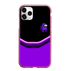 Чехол iPhone 11 Pro матовый Among us neon geometry, цвет: 3D-малиновый