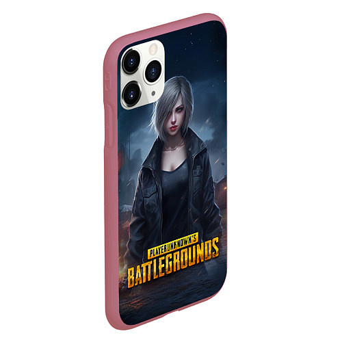 Чехол iPhone 11 Pro матовый PUBG game wallpaper / 3D-Малиновый – фото 2