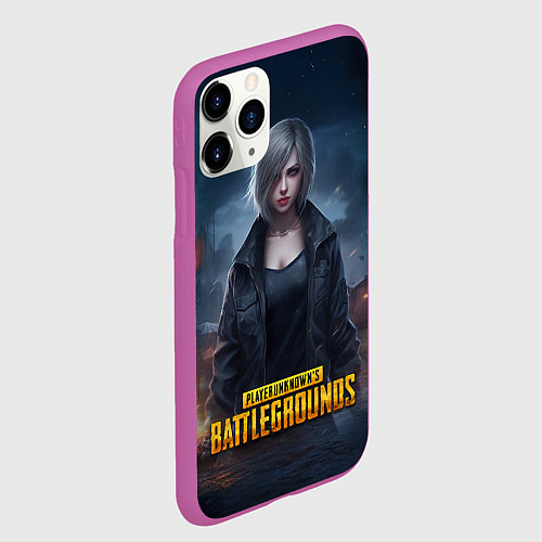 Чехол iPhone 11 Pro матовый PUBG game wallpaper / 3D-Фиолетовый – фото 2