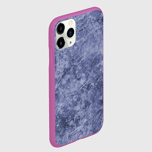 Чехол iPhone 11 Pro матовый Абстракция - синий лёд / 3D-Фиолетовый – фото 2