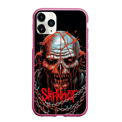 Чехол iPhone 11 Pro матовый Slipknot зомби в цепи, цвет: 3D-малиновый