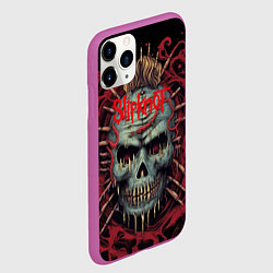 Чехол iPhone 11 Pro матовый Slipknot череп зомби, цвет: 3D-фиолетовый — фото 2