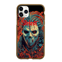 Чехол iPhone 11 Pro матовый Slipknot в маске, цвет: 3D-коричневый