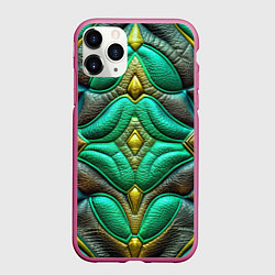 Чехол iPhone 11 Pro матовый Объемная футуристичная текстура из кожи, цвет: 3D-малиновый
