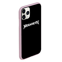 Чехол iPhone 11 Pro матовый Megadeth logo white, цвет: 3D-розовый — фото 2