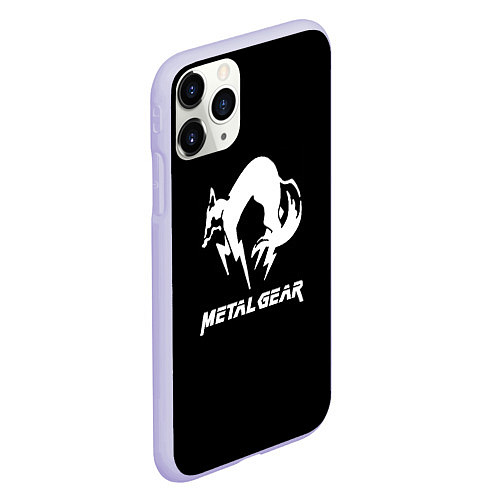 Чехол iPhone 11 Pro матовый Metal gear logo / 3D-Светло-сиреневый – фото 2