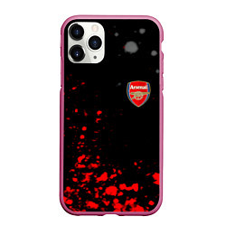 Чехол iPhone 11 Pro матовый Arsenal spash, цвет: 3D-малиновый