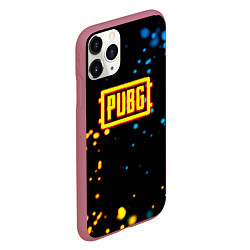 Чехол iPhone 11 Pro матовый PUBG огненное лого, цвет: 3D-малиновый — фото 2